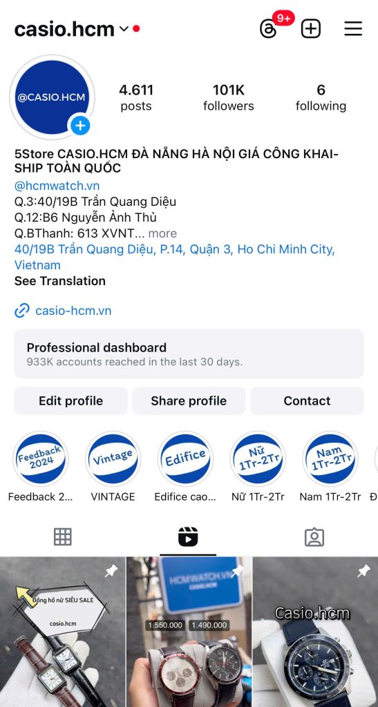 Đồng hồ casio chính hãng HCM, Đà Nẵng, Hà Nội